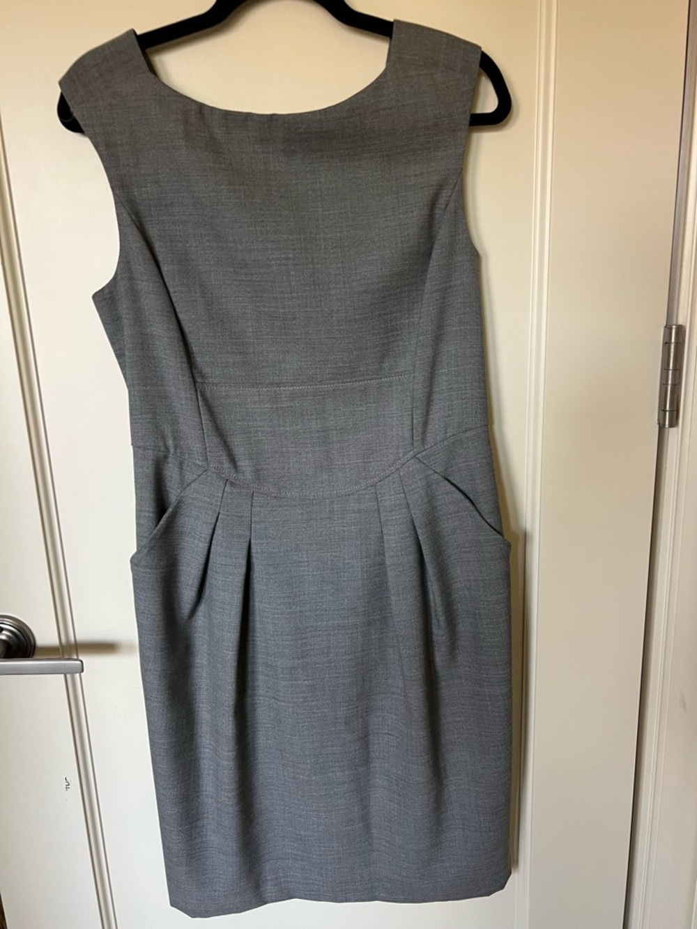 Magaschoni Grey Tailored Midi Sheath Dress
